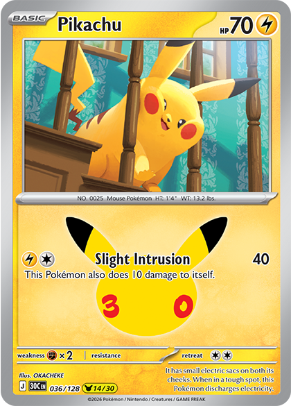 Carte Pikachu — 30th Celebration