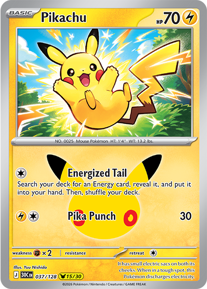 Autre carte Pikachu — 30th Celebration
