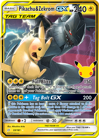 Réédition Pikachu & Zekrom GX TAG TEAM