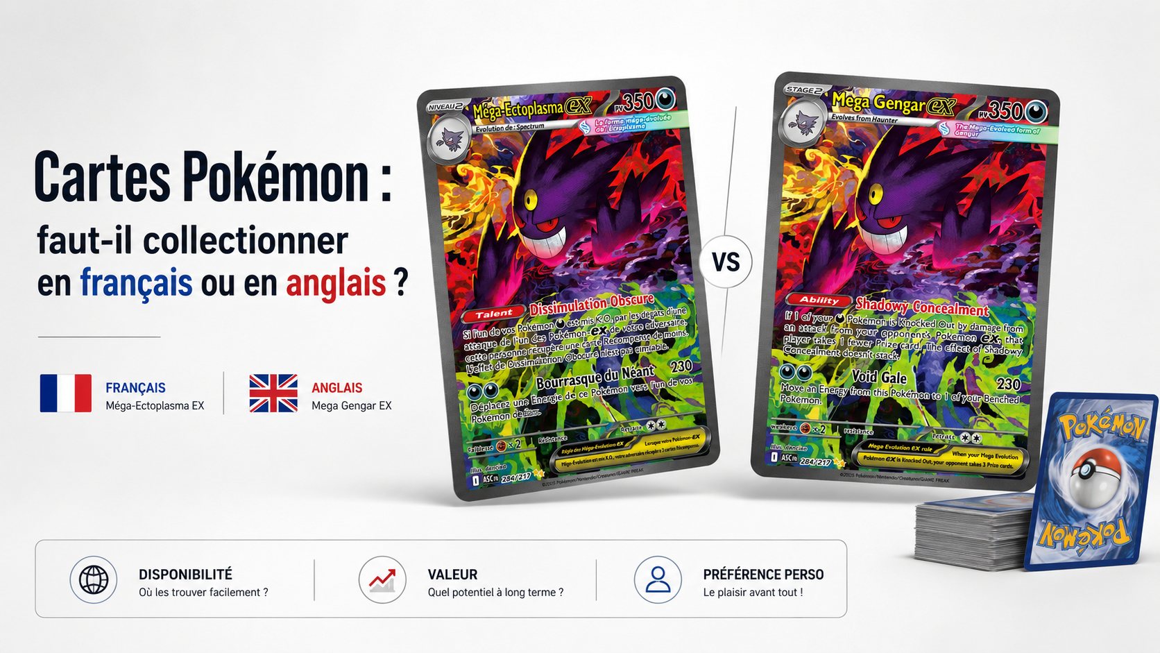 Cartes Pokémon : faut-il collectionner en français ou en anglais ?
