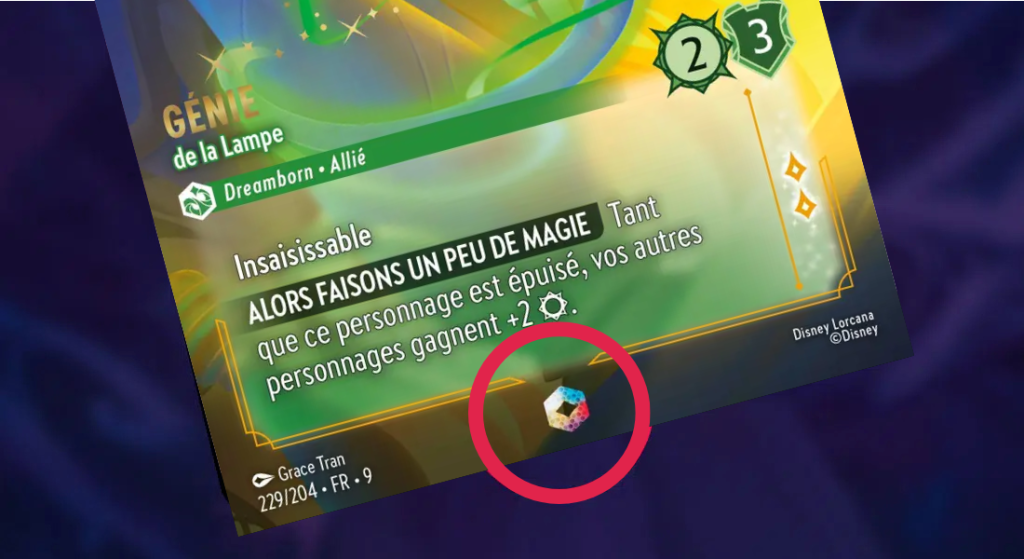 Exemple de carte Lorcana de rareté Enchantée