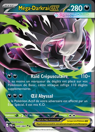 Carte Méga-Darkrai ex 280 PV