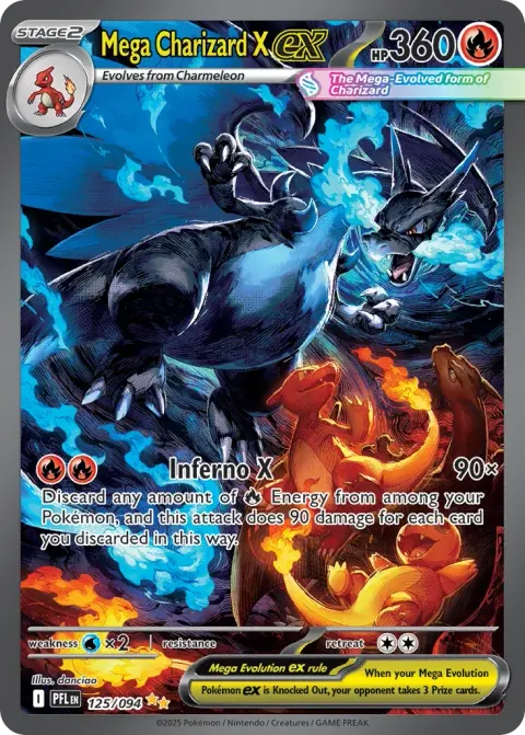 Méga-Dracaufeu X-ex 125/094 de Flammes Fantasmagoriques, visuel anglais