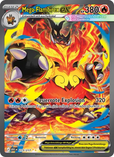 Mega-Flambirex-ex 273/217 · Erhabene Helden