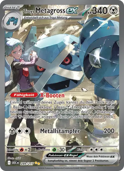 Troys Metagross-ex 289/217 · Erhabene Helden