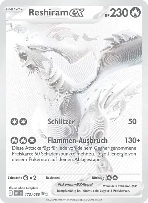 Reshiram-ex 173/086 · Weiße Flammen