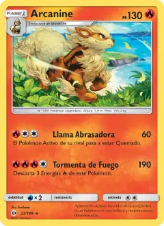 Arcanine 22/149 · Sol y Luna
