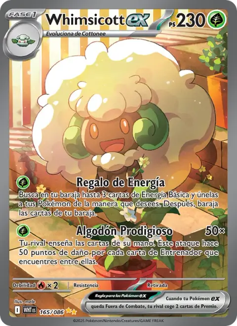 Whimsicott ex 165/086 · Llama Blanca