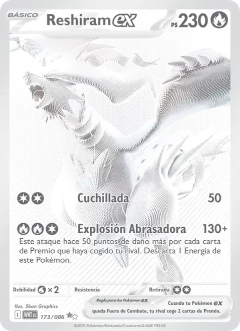 Reshiram ex 173/086 · Llama Blanca