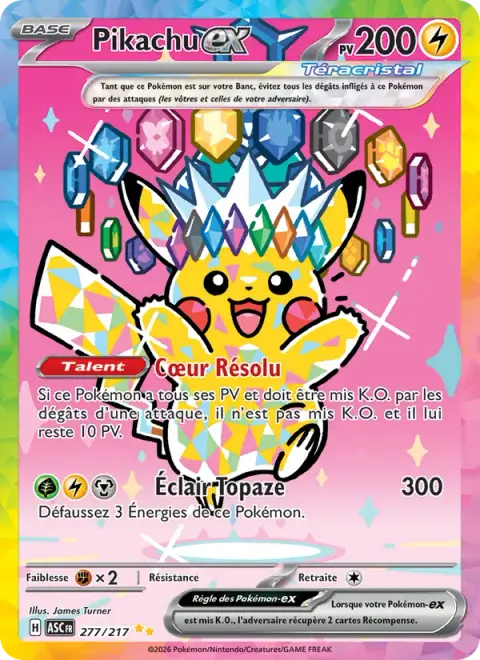 Pikachu-ex 277/217 · Héros Transcendants