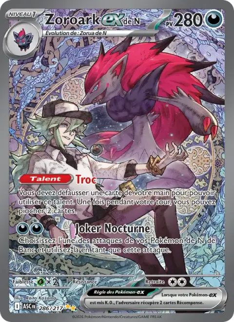 Zoroark-ex de N 286/217 · Héros Transcendants