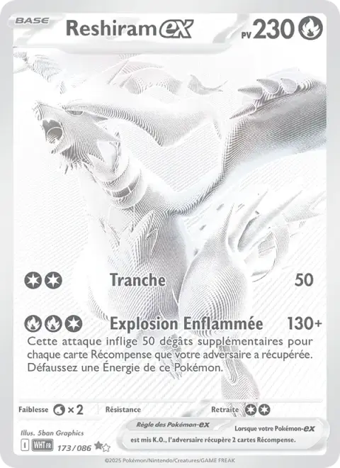Reshiram-ex 173/086 · Flamme Blanche