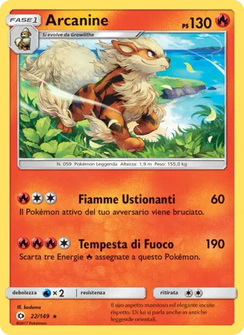 Arcanine 22/149 · Sole e Luna