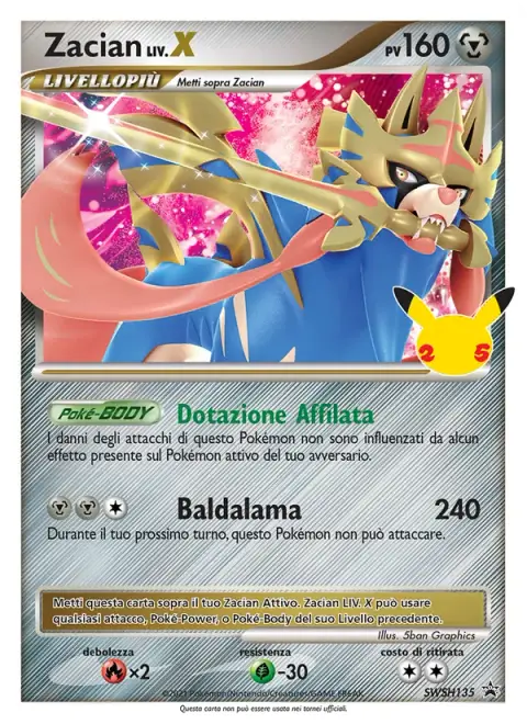 Zacian LV.X SWSH135 · SPSC Promo