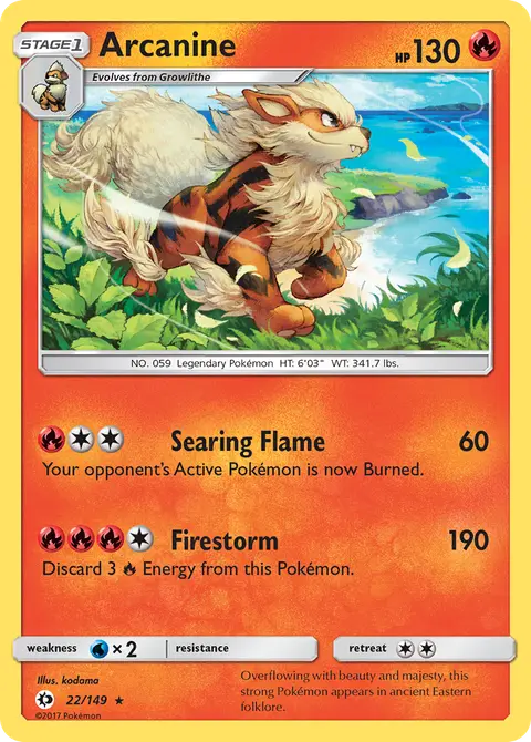 Arcanine 22/149 · Sun & Moon