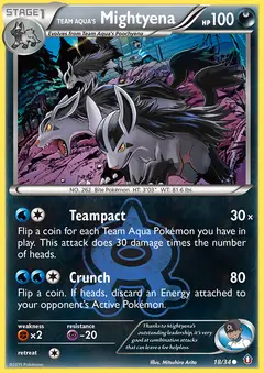 Team Aqua's Mightyena 18/034 · Double Crisis