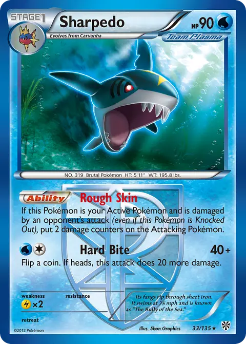 Sharpedo 33/135 · Plasma Storm