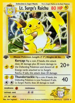 Lt. Surge's Raichu 11/132 · Gym Challenge