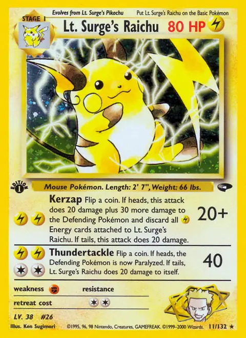 Lt. Surge's Raichu 11/132 · Gym Challenge