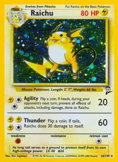 Raichu 16/130 · Base Set 2