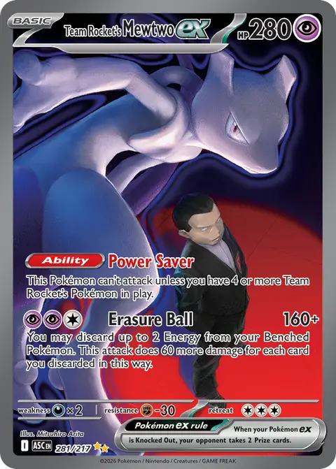 Team Rocket's Mewtwo ex 281/217 · Ascended Heroes