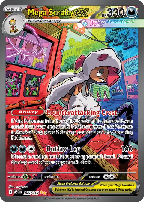 Mega Scrafty ex 285/217 · Ascended Heroes