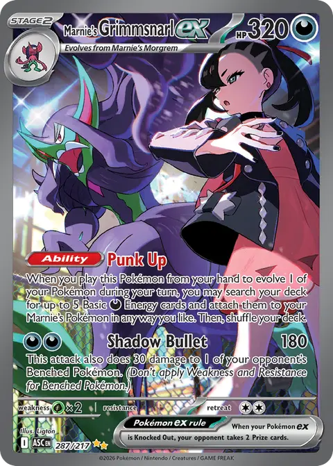 Marnie's Grimmsnarl ex 287/217 · Ascended Heroes