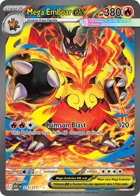 Mega Emboar ex 273/217 · Ascended Heroes