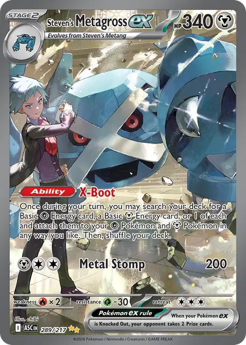 Steven's Metagross ex 289/217 · Ascended Heroes