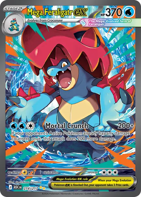 Mega Feraligatr ex 274/217 · Ascended Heroes