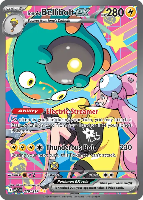 Iono's Bellibolt ex 279/217 · Ascended Heroes