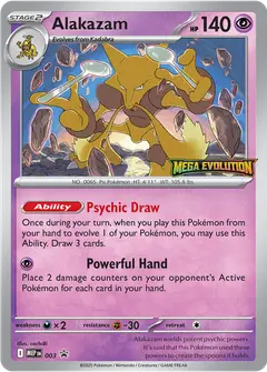 Alakazam MEP 003 · MEP Black Star Promos