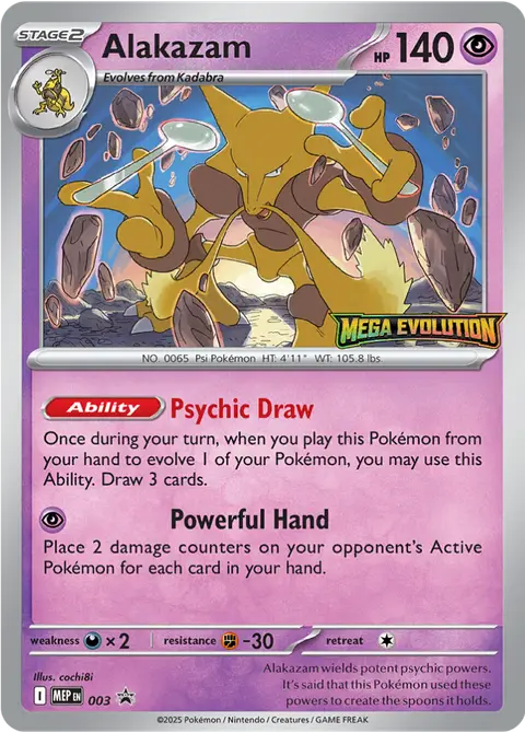Alakazam MEP 003 · MEP Black Star Promos