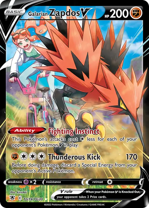 Zapdos de Galar V TG19 · Resplandor Astral Galería de Entrenador