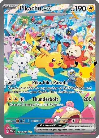 Pikachu-ex 149/128 · 30th Celebration