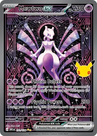 Mewtwo-ex 151/128 · 30th Celebration