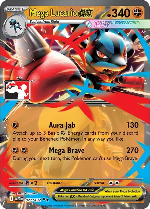 Méga-Lucario-ex 077/132 · Play! Pokémon Prize Pack Series Eight