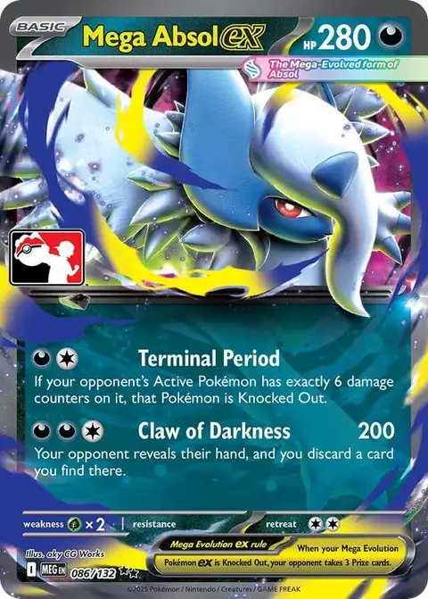 Mega Absol-ex 086/132 · Play! Pokémon Prize Pack Series Eight