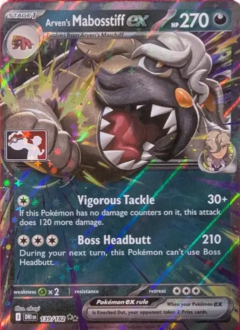 Mabosstiff-ex di Pepe 139/182 · Play! Pokémon Prize Pack Series Eight