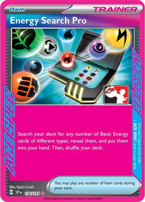 Ricerca di Energia Pro 176/191 · Play! Pokémon Prize Pack Series Eight