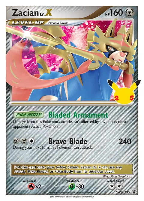 Zacian LV.X SWSH135 · SWSH Black Star Promos