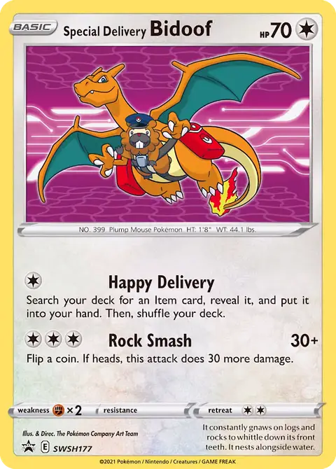 Special Delivery Bidoof SWSH177 · Promo SWSH