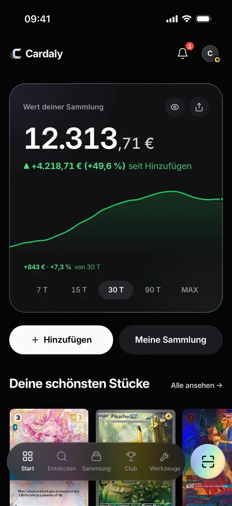 Der Sammlungswert in der App