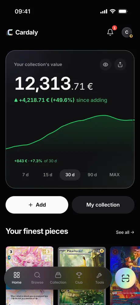 A collection's value in the app