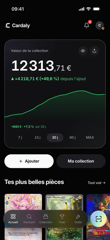 La valeur d'une collection dans l'app